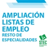 Ampliacin de listas. Puntuaciones provisionales fase de concurso. Resto de Especialidades