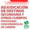 Adjudicacin de destinos 2024/2025 - Listados provisionales de SECUNDARIA Y OTROS CUERPOS (Funcionarios/as de carrera)