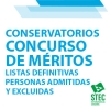 Concurso de Mritos Estabilizacin Conservatorios. Listas definitivas de personas admitidas y excluidas