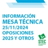 Informacin Mesa Tcnica 25/11/2024 sobre Oposiciones 2025 y otros temas
