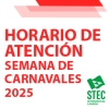 Horarios de atencin del STEC-IC durante la semana de Carnavales 2025