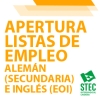 Convocatoria de acceso a determinadas Listas de Empleo abiertas: Alemn (Secundaria) e Ingls (EOI)