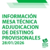 Informe Mesa T�cnica sobre la Adjudicaci�n de Destinos 2026-2027 (28/01/2026)