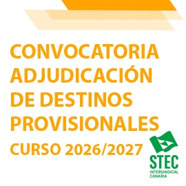 Convocatoria de Adjudicaci�n de Destinos Provisionales curso 2026-2027