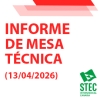 Informe de Mesa T�cnica (13/04/2026). Inspecci�n educativa, criterios de escolarizaci�n, cese del profesorado en situaci�n de IT y otras cuestiones relevantes para el profesorado