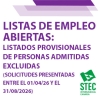 Listas de empleo abiertas - Listados provisional de personas admitidas y excluidas (solicitudes presentadas entre el 1 de abril y el 31 de agosto)